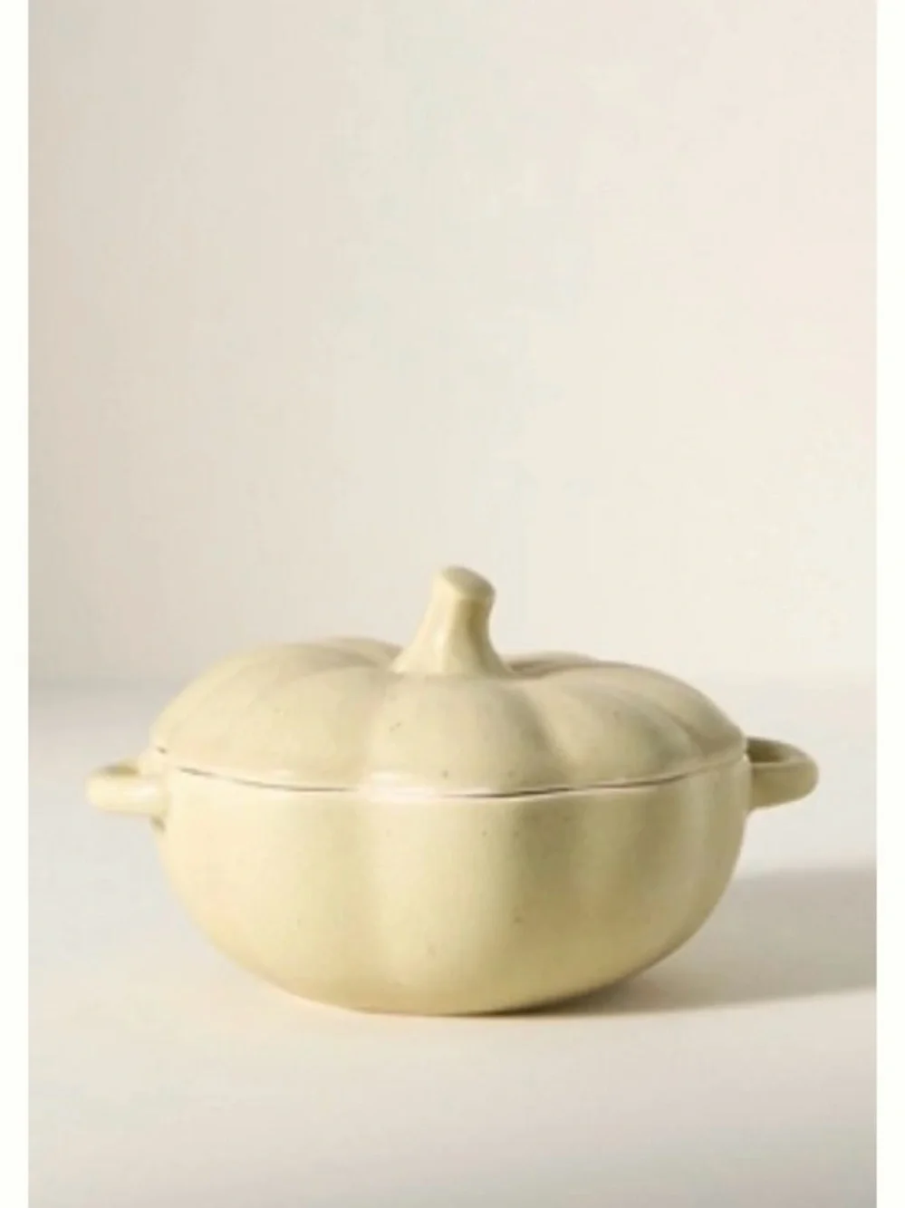 ANTHROPOLOGIE SPECKLED STONEWARE PUMPKIN COCOTTE